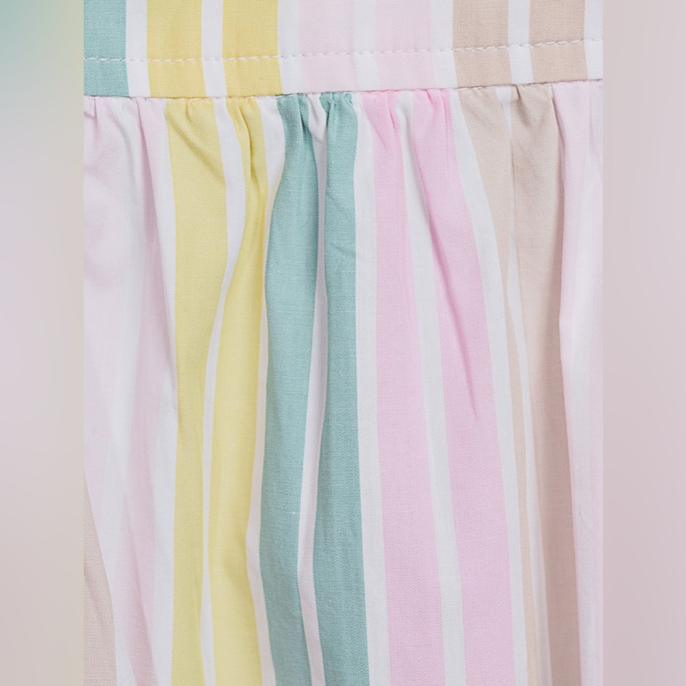 GANNI Cotton Midi Dress In Striped Print size US 8 - Picture 5 of 16